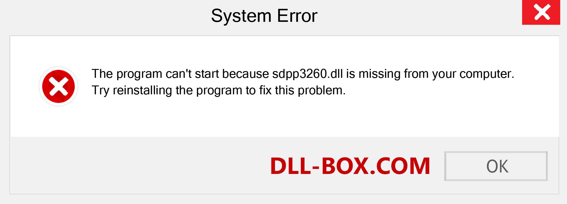  sdpp3260.dll file is missing?. Download for Windows 7, 8, 10 - Fix  sdpp3260 dll Missing Error on Windows, photos, images